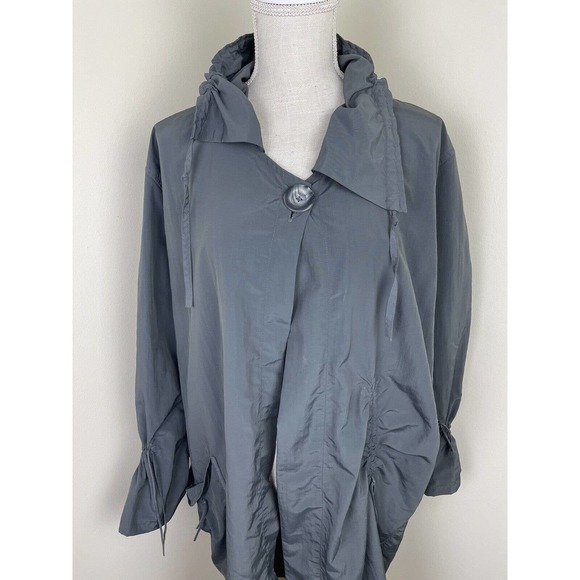 HANNA FOR LA JOURNEE GRAY JACKET CARDIGAN SIZE 1 - Picture 3 of 8